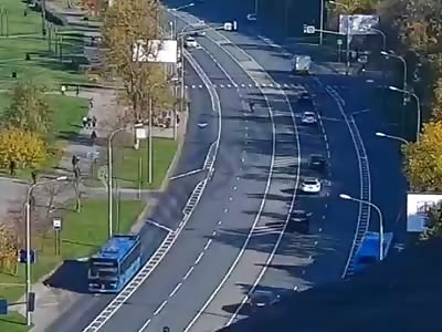 Moscow: Fatal accident of a biker