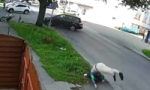 Biker and His Last Flight with a Demonstration Double Somersault