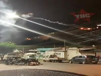 An angry neighbor firing fireworks from a drone