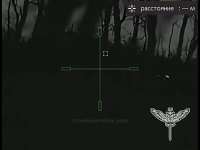 Ukrainian marksman taking out Russian soldiers at night