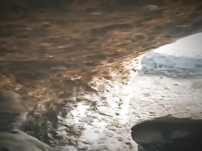 Ukrainian soldier captures moment artillery hits their position