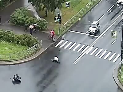 Motorcycle Torpedo vs Pedestrian