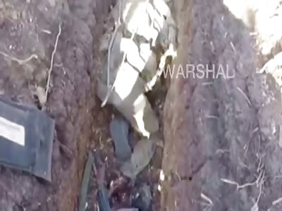 Alleged dead of Wagner group in a trench.