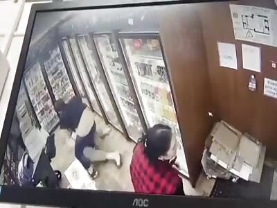 Scumbag Assaults Woman Inside Store In Russia