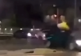 Bikers running a red light in Saudi Arabia