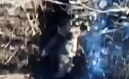 Two RU soldiers in Bakhmut get hit with two grenades