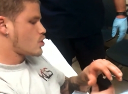 Nail completely through the palm