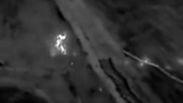 Thermal video of artillery hits on Russian troops