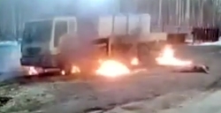 Near Chelyabinsk, building materials touched wires