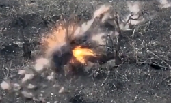 Precision Artillery Strike on Russian trenchline