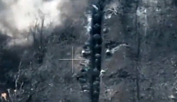 Tank of the 3rd UA Assault Brigade shelling RU trench