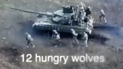 Georgian legion clearing a Russian trench