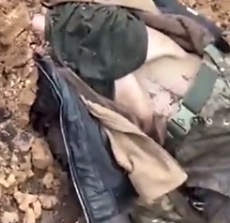 Corpses of Russian soldiers in a trench