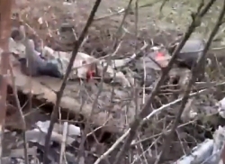 Bakhmut with multiple dead Russian bodies