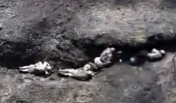 UA drone drops a grenade on a trench