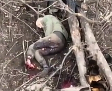 UA drone clearing out a russian soldier taking shelter