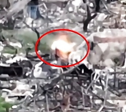 Russian soldier in Bakhmut is hit by a volley of explosives