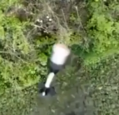 Ukrainian drone blows up some kind of ammo stash