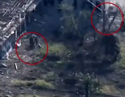 Ukrainian artillery hits Russian position