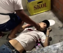 A young man was shot in a cafe