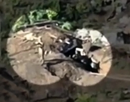 Kamikaze drone gets rid of filthy ORCs in a trench