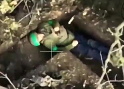 Drones attacking Ukrainian infantry