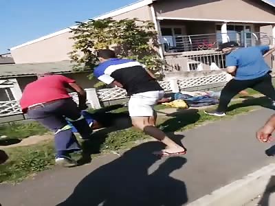 South African protesters/looters being beaten