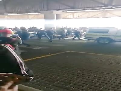 Cop has mental breakdown and goes Bruce Lee on fellow cops.