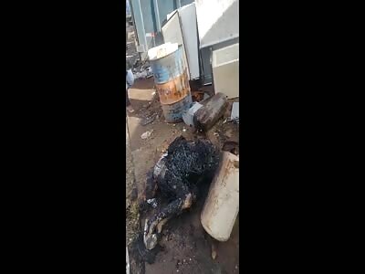 a woman's body found charred