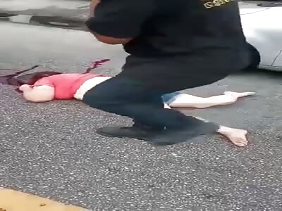 Obese woman is hit by car and is in terrible condition. 