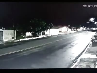 2 bikers crash head-on.