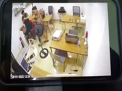 Fat Woman fights armed intruder.