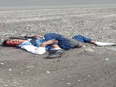 Victims of a serious accident waiting for help