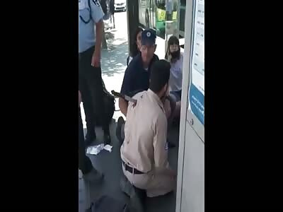 Palestinian policeman stabbed in the back.