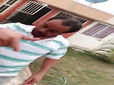 Man defends his wife with a machete