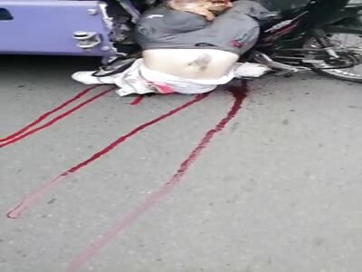 Body planted in front of semi.