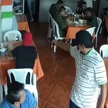 Lunch Suddenly Interrupted by Assassin (New Angle)