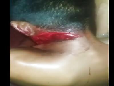 Brutal machete blow in neck