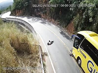 Biker collision in hell door