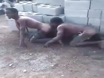 Thieves forced to lick each other's balls