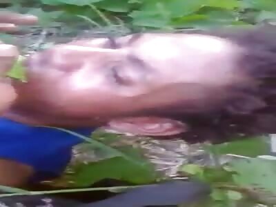 Thief forced to eat green banana