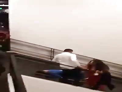 Cruelly beaten by stadium security