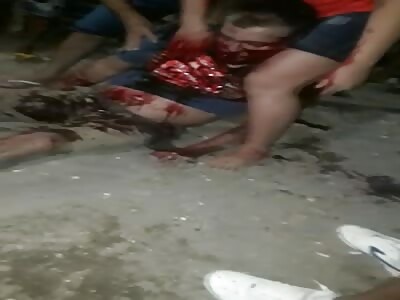 Victim bleeding from being shot