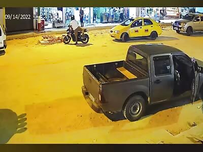 Fat man on motorcycle shot dead