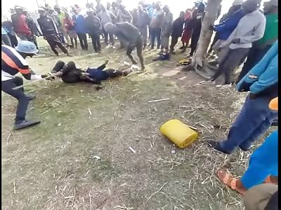 Thieves on top of a grass flogged