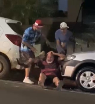 Old man brutally stoned in the head