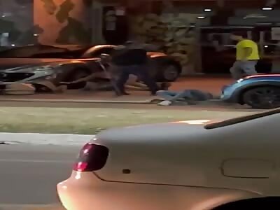 Triple knockout of drunk man