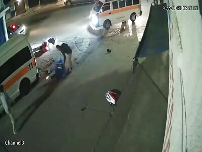 man has legs crushed by van