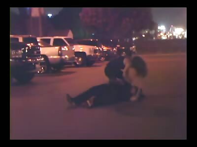 man brutally pushed by a hairy guy