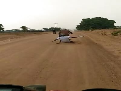 Idiot of day ,run over by colleagues